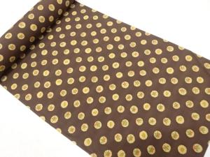 アンティーク　丸に花模様　はぎれ反物